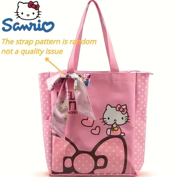 NIP! Hello Kitty Pink Tote Bag with Purse Scarf! - Picture 2 of 7